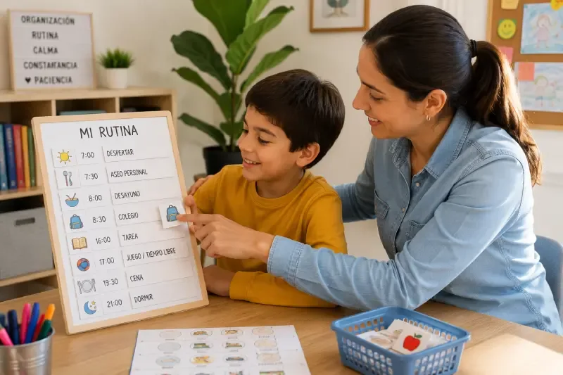 Rutinas y organización en casa para un niño con TDAH