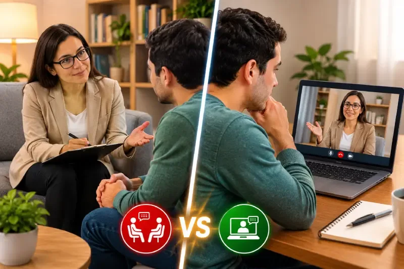Terapia Cognitivo Conductual presencial vs. online: ¿cuál elegir?